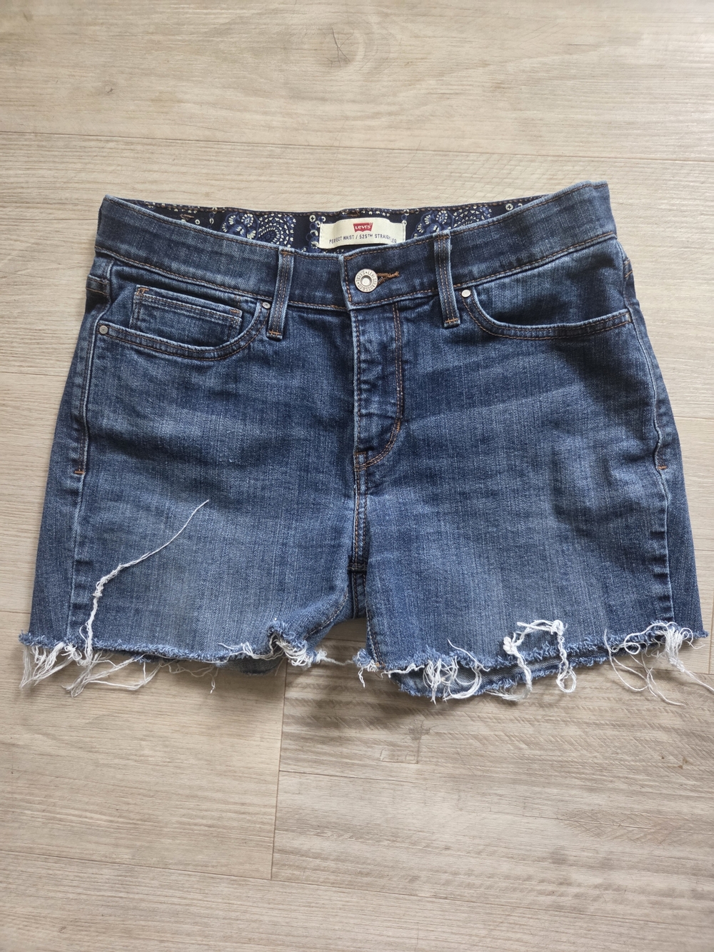 Levi's Women's Dark Blue Cutoff Denim Shorts